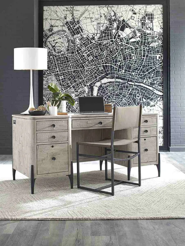 The Aspenhome Zane collection office desk with modern décor 