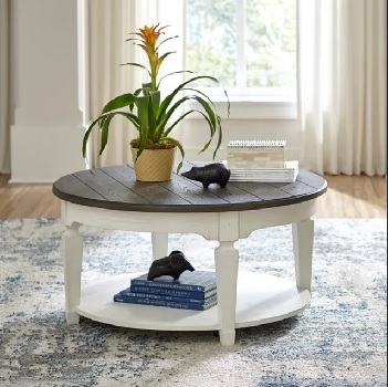The Liberty Furniture Allyson Park collection cocktail table with décor 