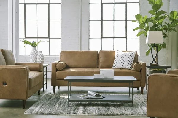 The Signature Design by Ashley Darlow collection seating in a modern living room 