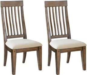 Front view of the Samuel Lawrence Furniture Seneca collection 2-piece dining chair set 