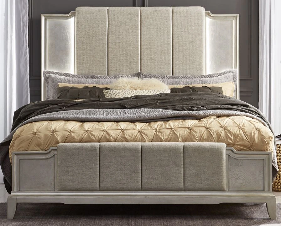 The Liberty Furniture Luxe collection upholstered panel bed 