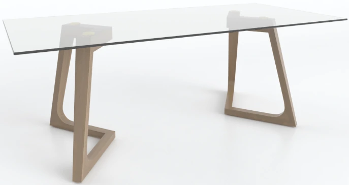 Front view of the Canadel Modern collection dining table