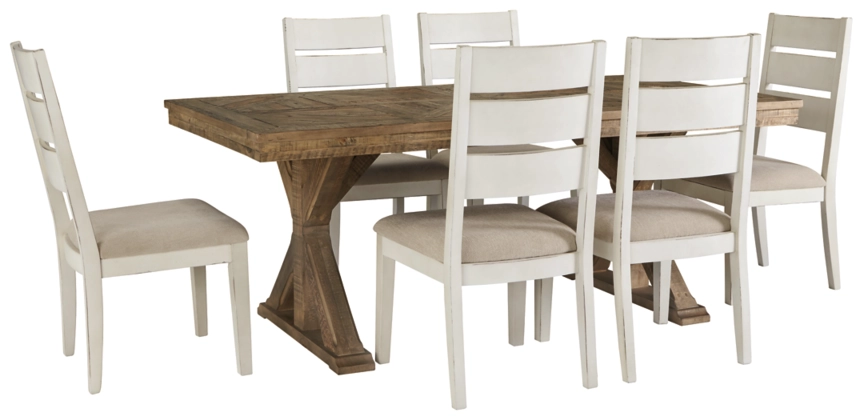 Front view of the Signature Design by Ashley Grindleburg 7-piece dining room set 