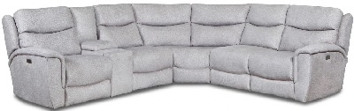 Front view of the Southern Motion Ovation collection 6-piece power sectional 