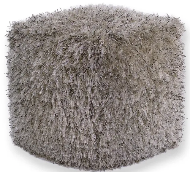 Gray shag KAS pouf 