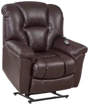 Front view of the HomeStretch brown lift recliner 