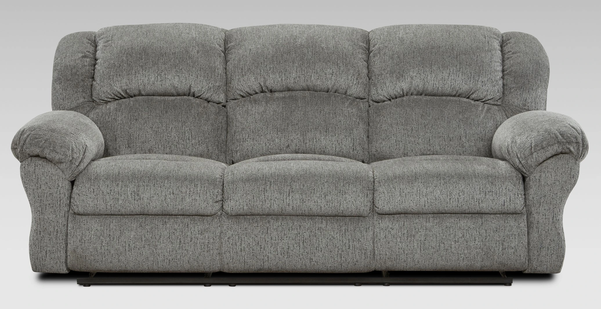 Front view of the Affordable Furniture Allure collection reclining sofa 