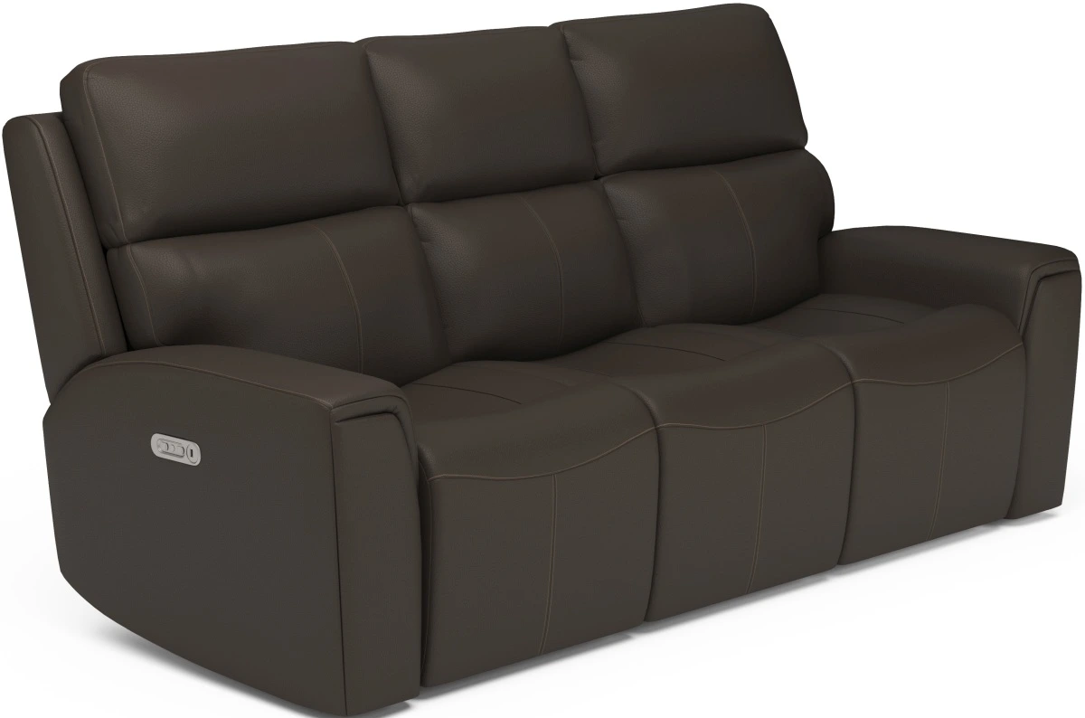 Side view of the Flexsteel Jarvis collection power reclining sofa 