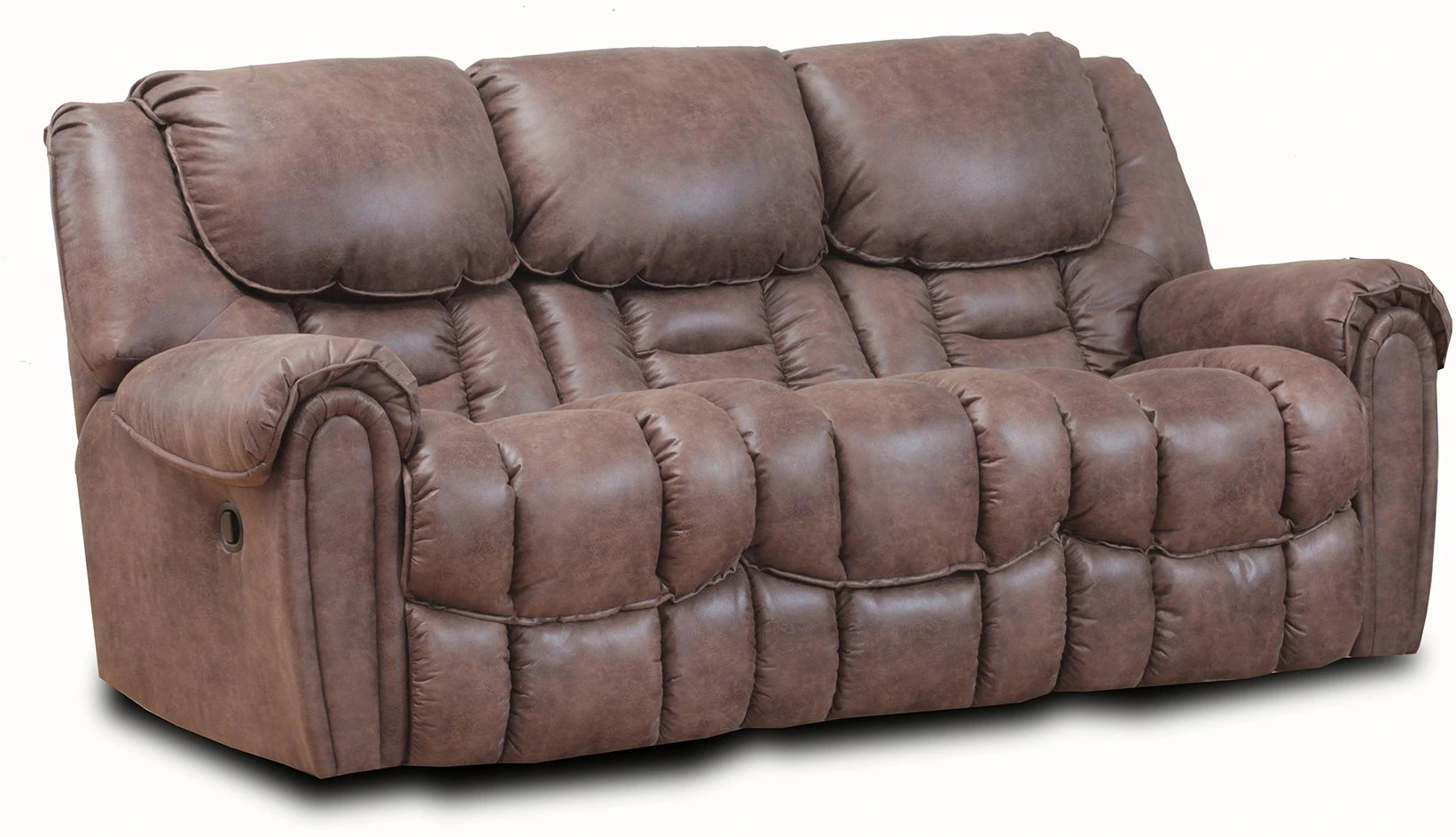 Side view of the Homestrech Del Mar collection double reclining sofa 