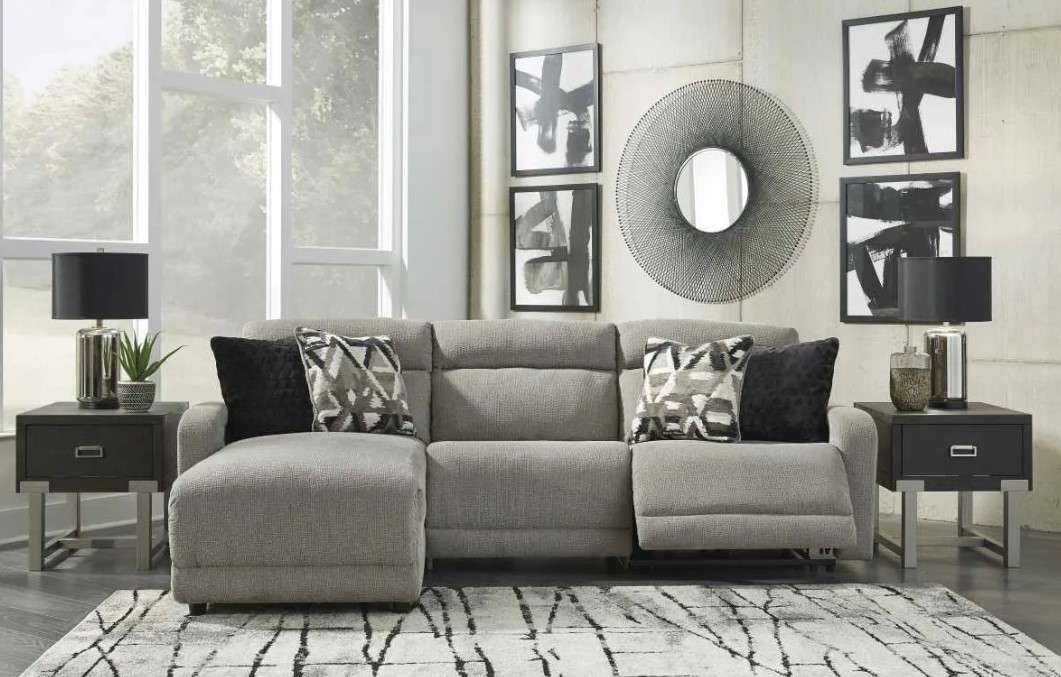 Signature Design by Ashley® Colleyville 3-Piece Stone Power Reclining Sectional with Chaise