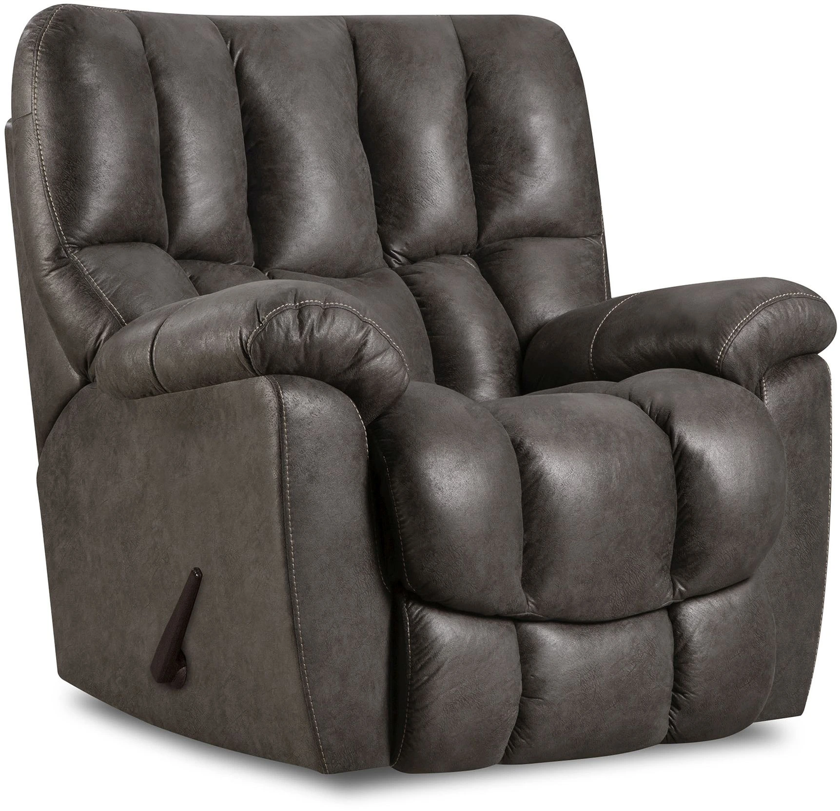 Side view of the HomeStretch Cooperstown collection rocker recliner 