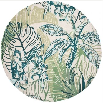 Overhead view of the KAS Rugs Sparta collection 6’ round rug 