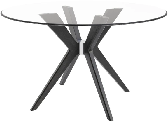 The Canadel Downtown collection glass round dining room table 