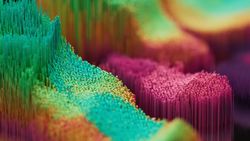  A graphic image of multi-color fibers 