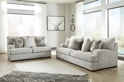The Benchcraft Mercado collection sofa and loveseat set