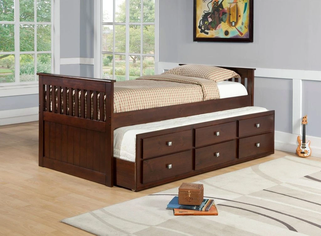 The Donco Trading Company twin-size mission-style captains bed with trundle 