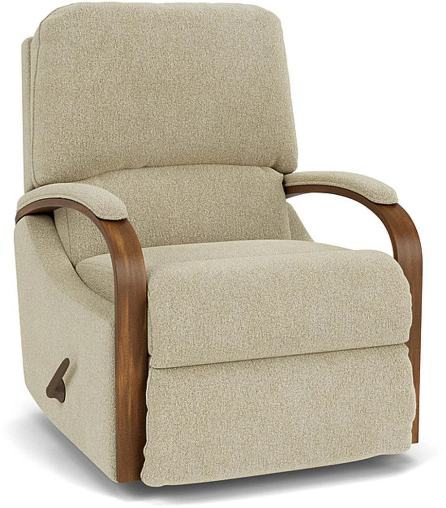 Front view of the Flexsteel Woodlawn collection swivel glider recliner 