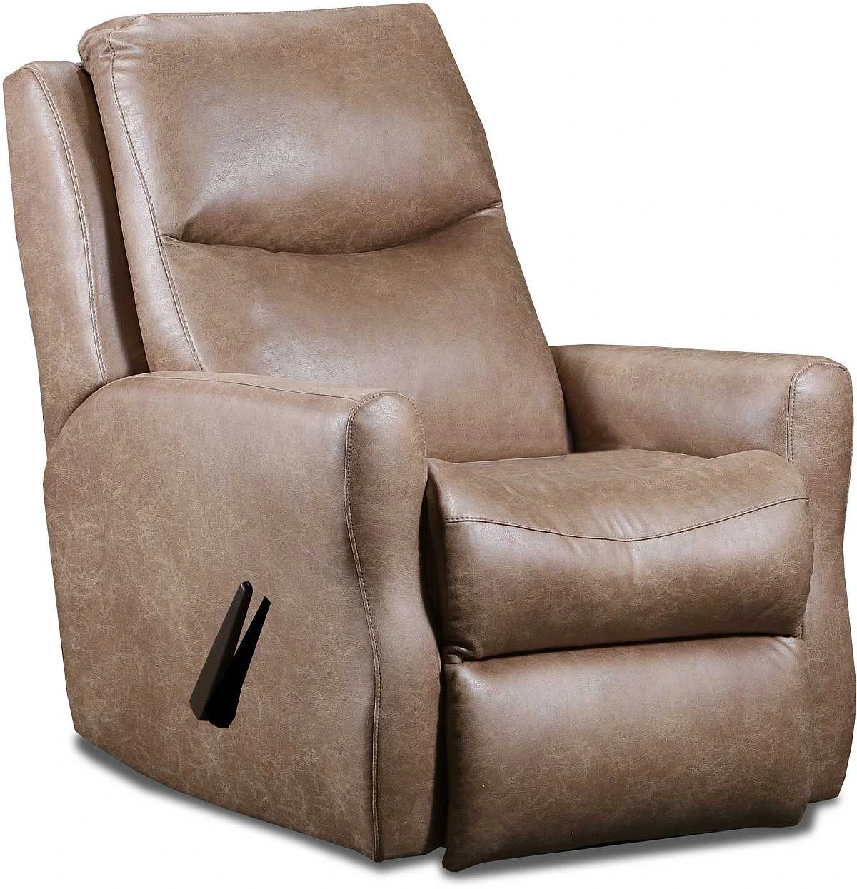 Front view of the Southern Motion Fame collection swivel rocker recliner 