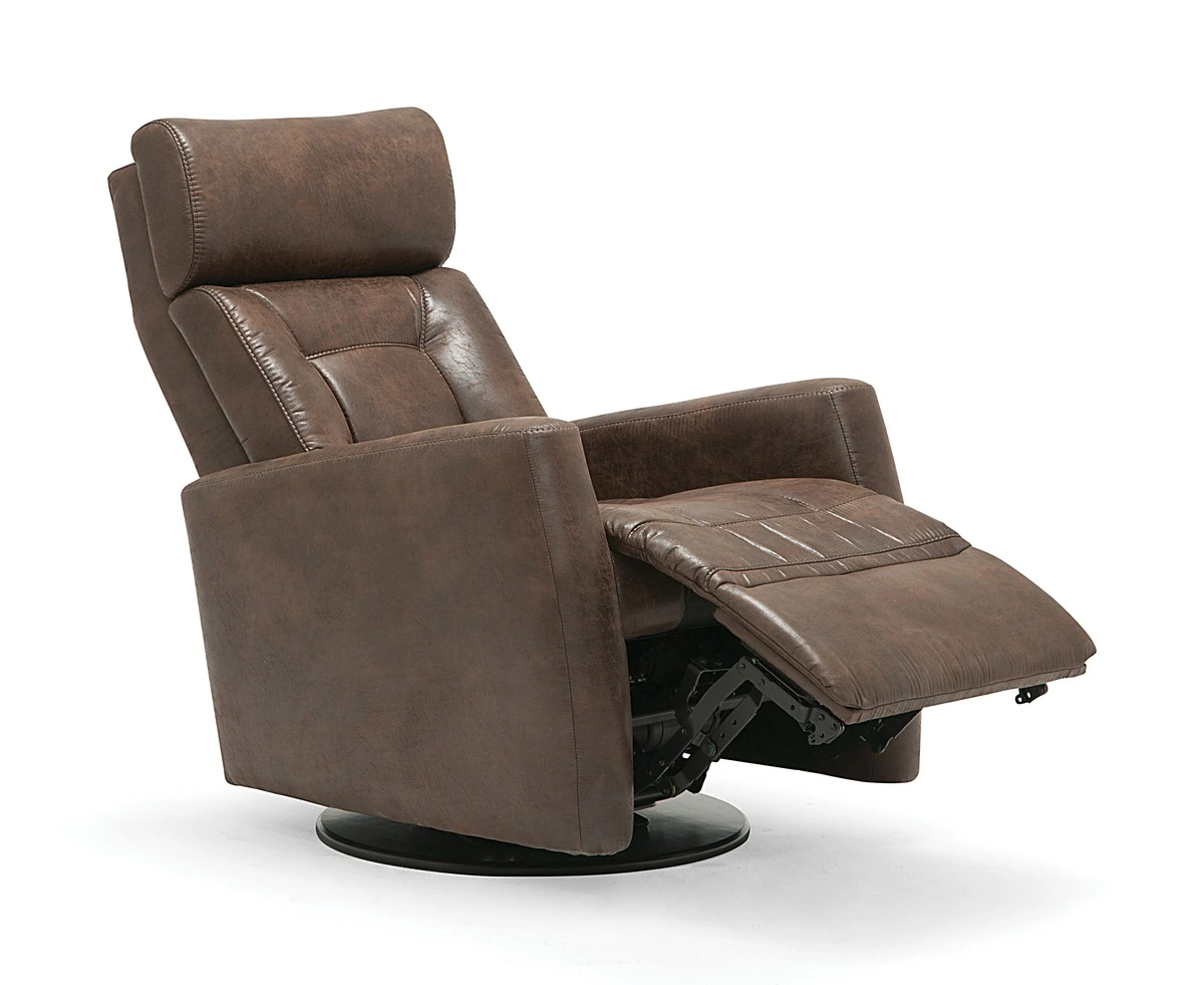 Side view of the Palliser Furniture Baltic collection power swivel recliner 