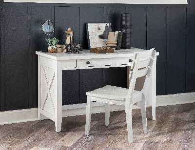 The Legacy Kids Teen Flatiron collection desk with a matching chair and décor 