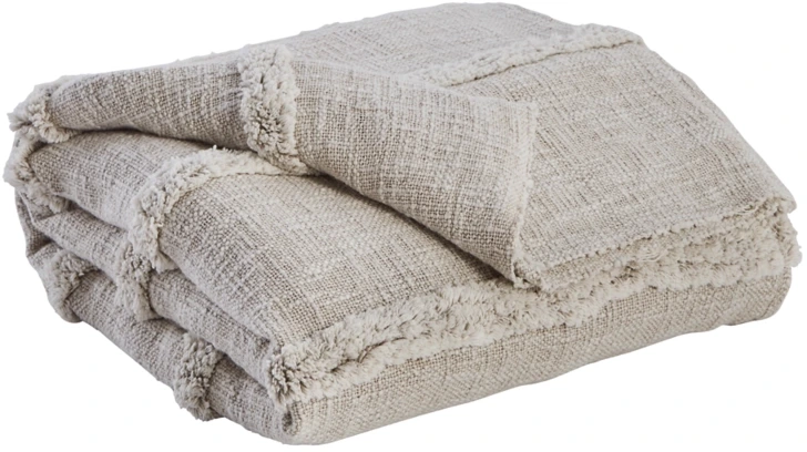 he Signature Design by Ashley Samsen 3-piece throw blanket set: 