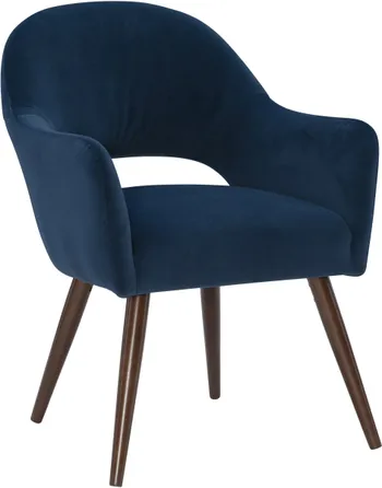Front view of the  Powell Home Fashions Sabine collection blue dining chair 