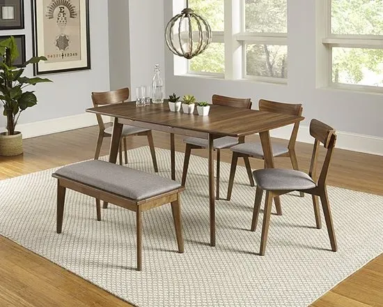 The Progressive Furniture Arcade collection dining chair and table with décor 