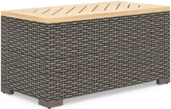 Front view of the homestyles Boca Raton collection outdoor storage table 