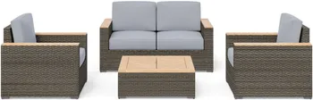 Front view of the homesyles Boca Raton collection 4-piece outdoor seating set 