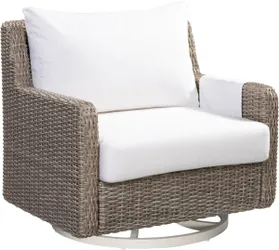 Front view of the Flexsteel Outdoor Vista wicker chair 