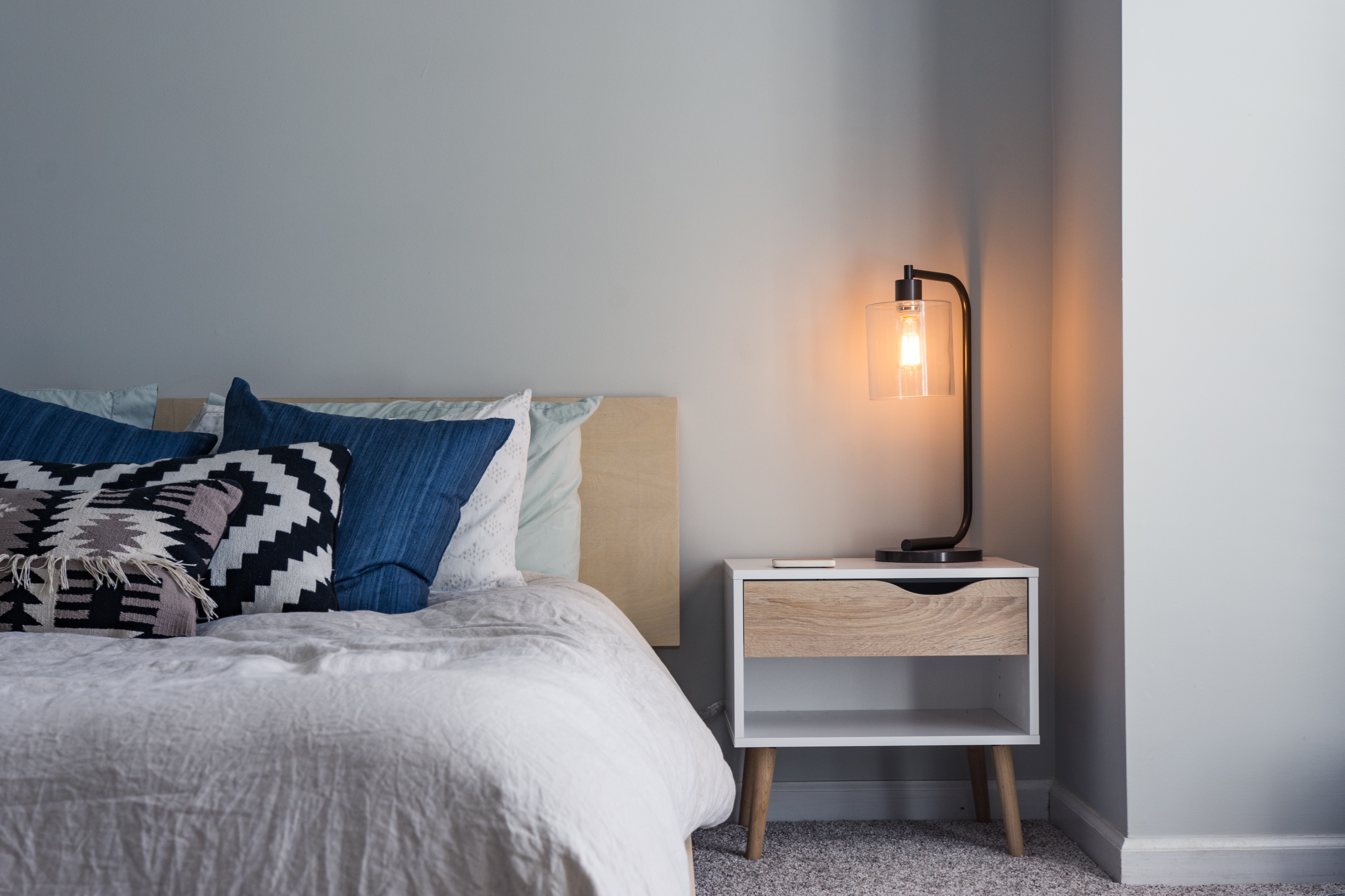 closeup of wooden headboard