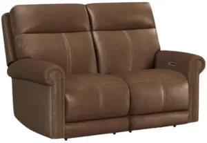 Reclining Loveseat Alexander Khaki Brown Flexsteel Alexander Khaki Brown Power Reclining Loveseat