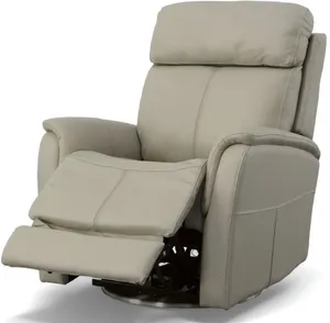 Flexsteel View Light Gray Swivel Power Recliner