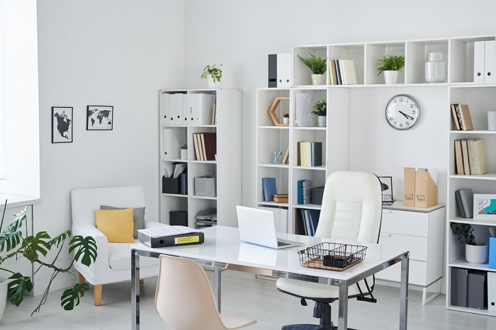 white home office