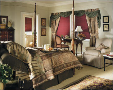 crystal pleat shades in traditional style bedroom
