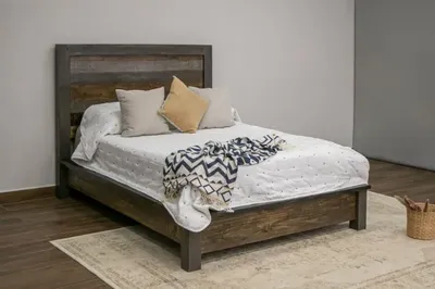 International Furniture Direct Loft Brown Gray Full Panel Bed