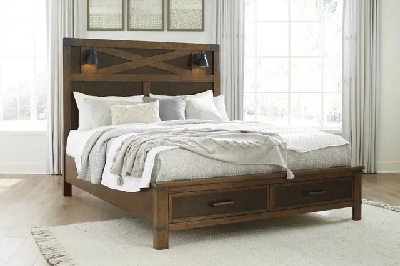 The Benchcraft Wyattfield collection queen-size storage bed 