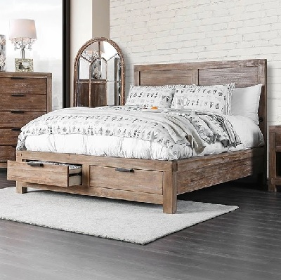 The Furniture of America Wynton collection queen-size storage bed with modern décor 