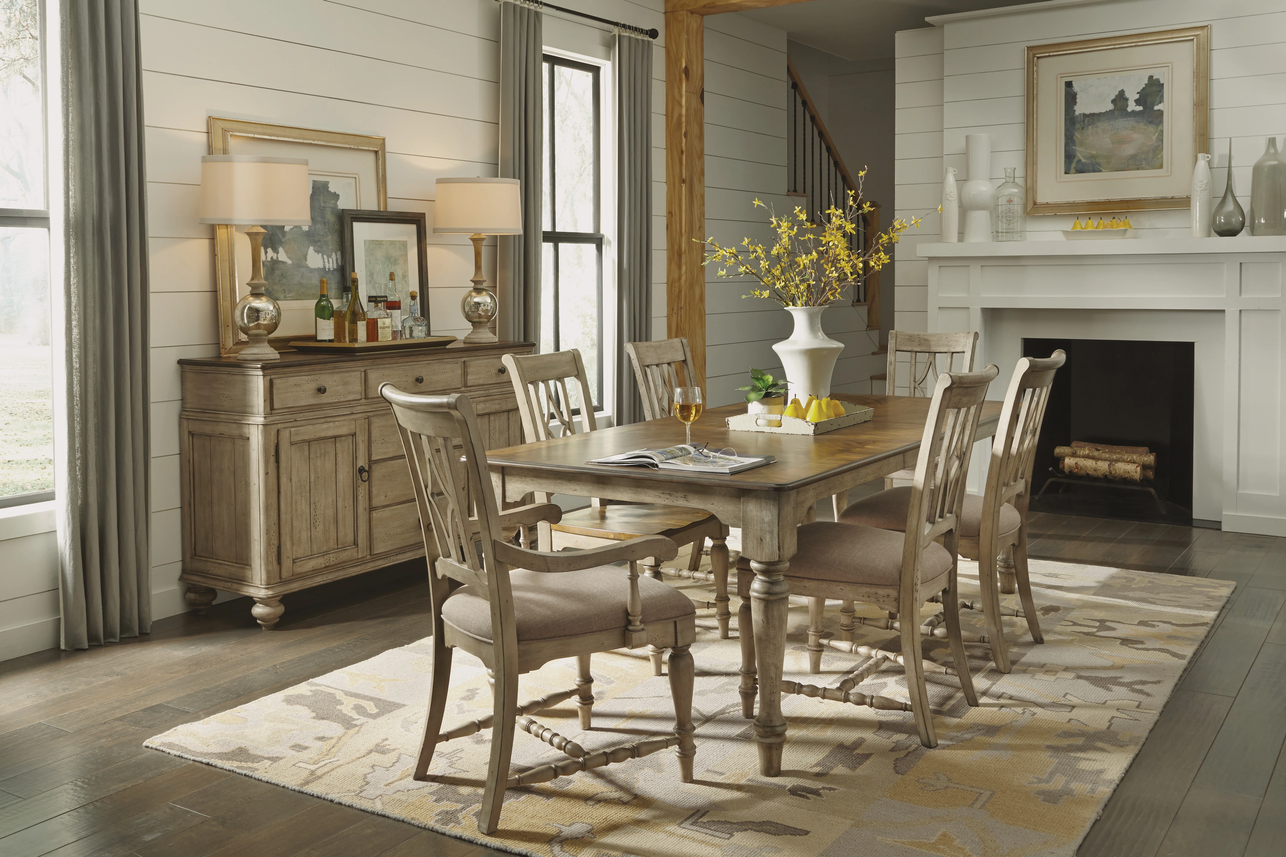 The Flexsteel Plymouth collection dining room set 