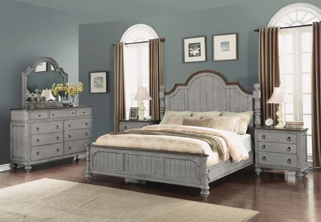 The Flexsteel Plymouth collection 3-piece bedroom set with décor