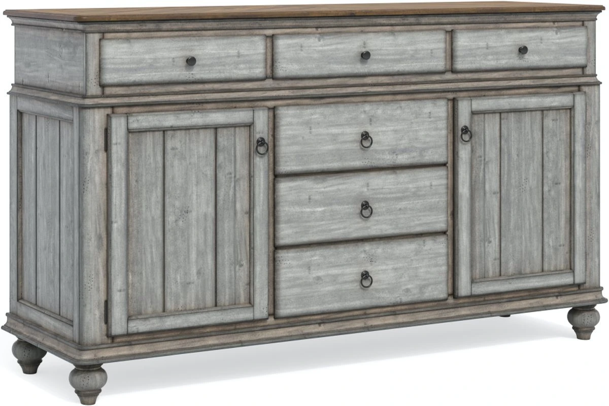 Front view of the Flexsteel Plymouth collection dining room buffet 