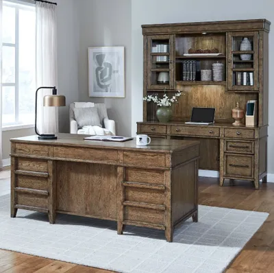 Brown Office Desk Set Liberty Carolina Park 5 Piece Amber Brwon Office Set