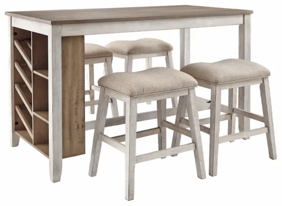 Front view of the Signature Design by Ashley Skempton collection 5-piece dining room set 