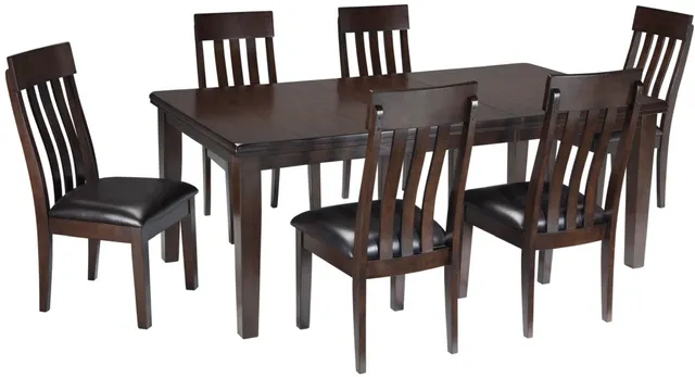 Front view of the Signature Design by Ashley Haddigan collection 7-piece dining room set 