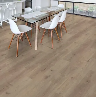 The Shaw Floors Versalock Timeless Organic flooring in a modern kitchen 