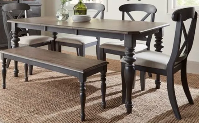 Front view of the Liberty Furniture Ocean Isle collection 6-piece dining room set 