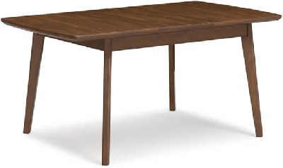 Front view of the Signature Design by Ashley Lyncott collection extendable dining table 