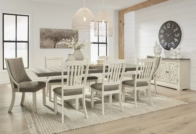 The Signature Design by Ashley Bolanburg collection dining room set with modern décor 