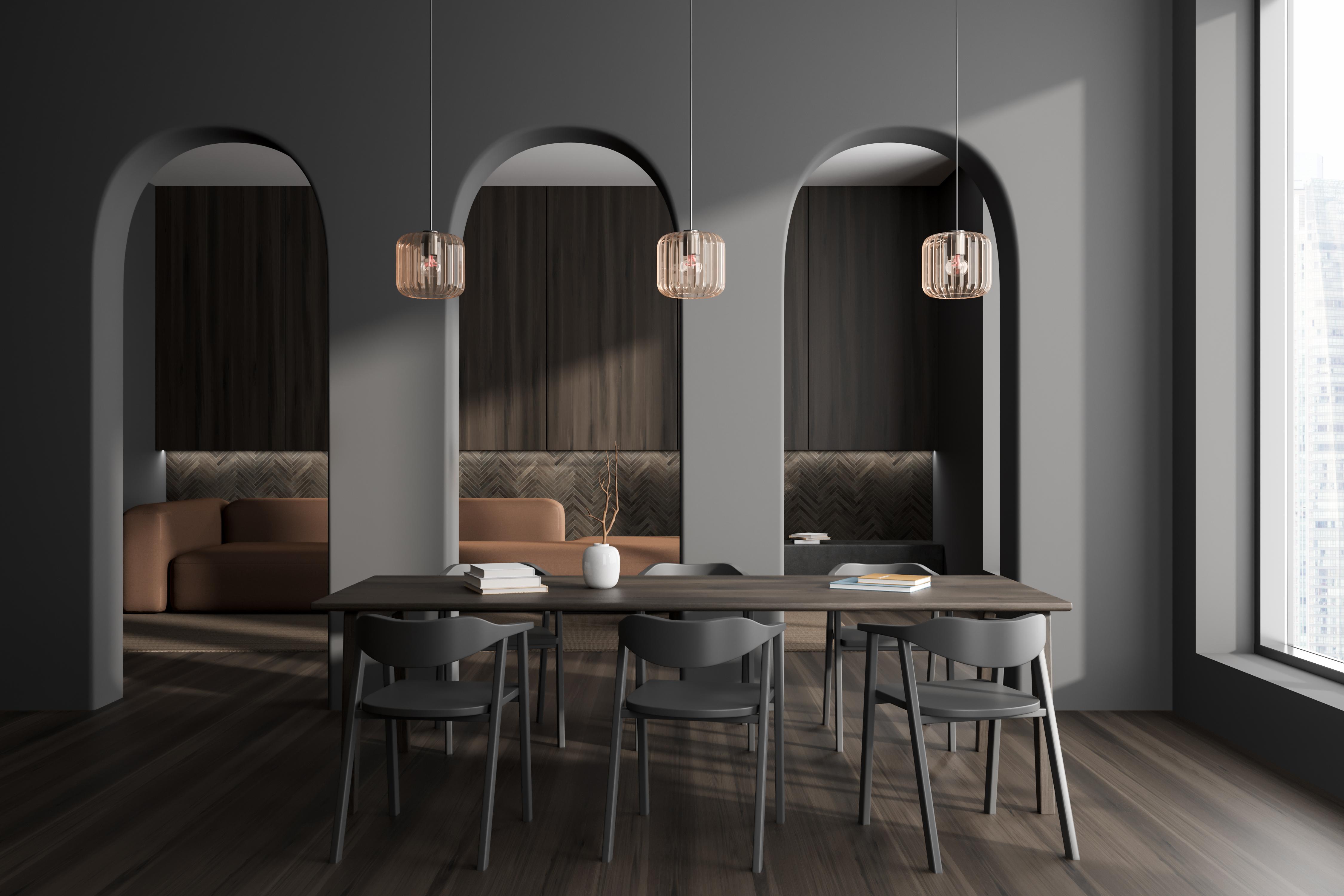 A modern style dining room 