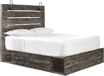 The Signature Design by Ashley Drystan collection storage bed with bedding 
